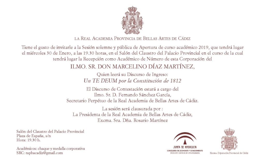 Recepción Académico de Número del Ilmo. Sr. D. Marcelino Díaz Martínez