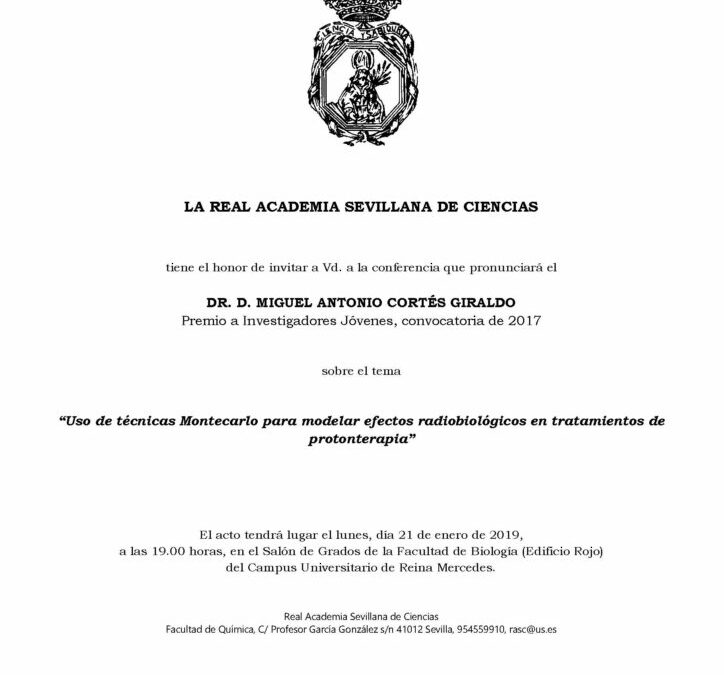 Conferencia: «Uso de técnicas Montecarlo para modelar efectos radiobiológicos en tratamientos de protonterapia»