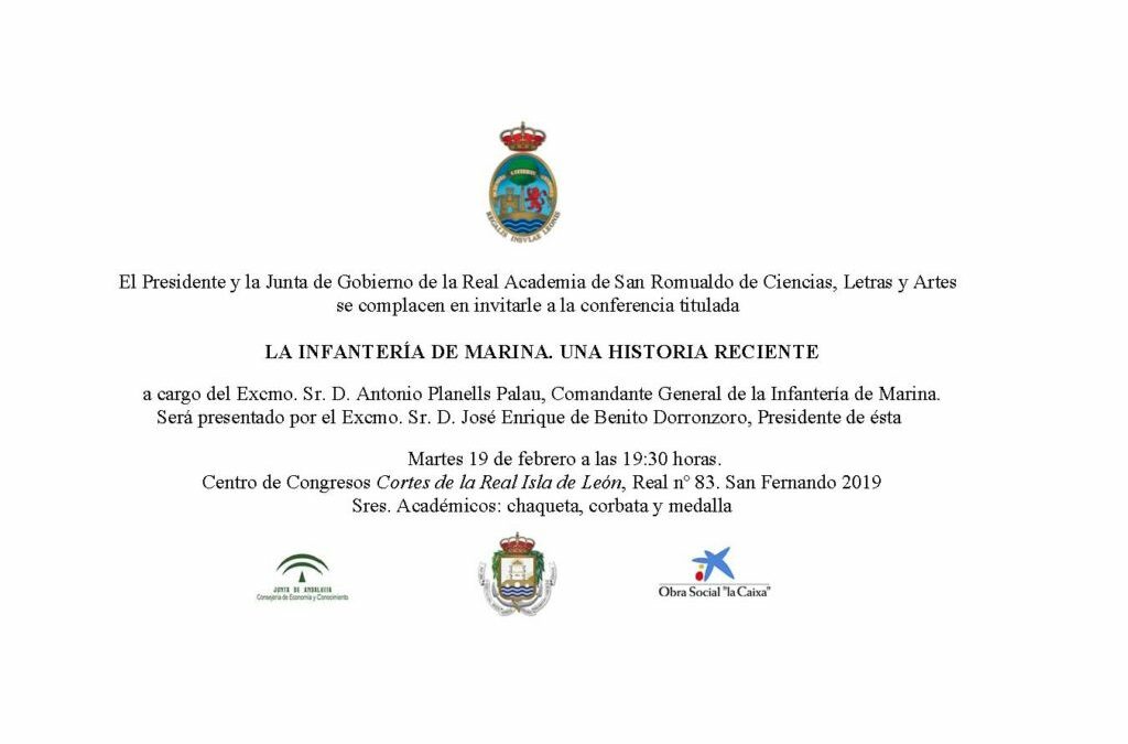 Conferencia: «LA INFANTERÍA DE MARINA. UNA HISTORIA RECIENTE»