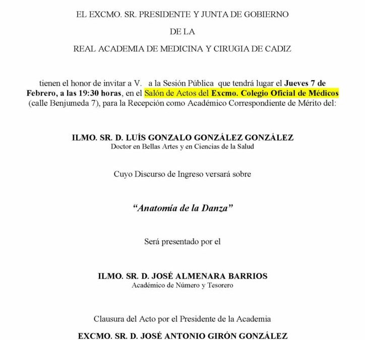 Recepción como Académico Correspondiente de Mérito del Ilmo. Sr. D. Luis Gonzalo González González