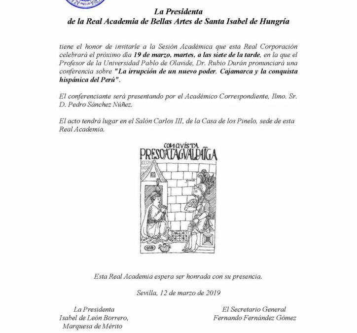 Conferencia: «La irrupción de un nuevo poder. Cajamarca y la conquista hispánica del Perú».