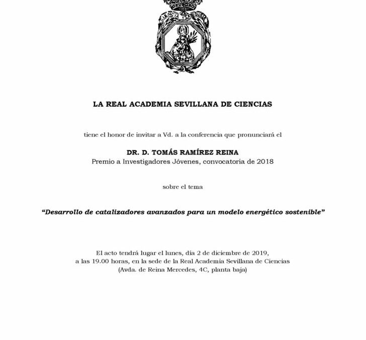 Conferencia: «Desarrollo de catalizadores avanzados para un modelo energético sostenible».