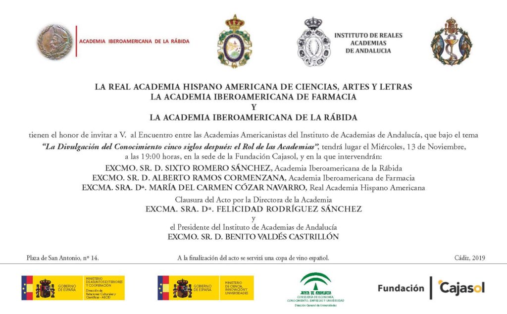 Encuentro entre las Academias Americanistas del Instituto de Academias de Andalucía