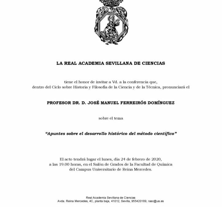 Conferencia: «Apuntes sobre el desarrollo histórico del método científico»