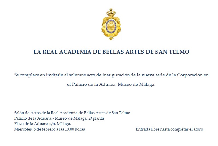Inauguración de la nueva sede de la Real Academia de Bellas Artes de San Telmo