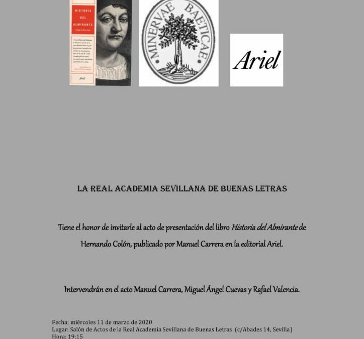 Presentación del libro: «Historia del Almirante de Hernando Colón»