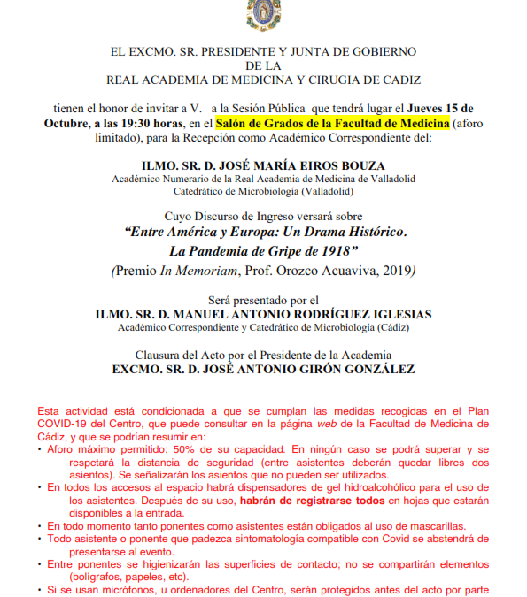 Recepción como Académico Correspondiente del Ilmo. Sr. D. José María Eiros Bouza