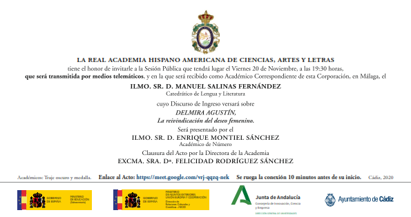 Recepción como Académico Correspondiente del Ilmo. Sr. D. Manuel Salinas Fernández