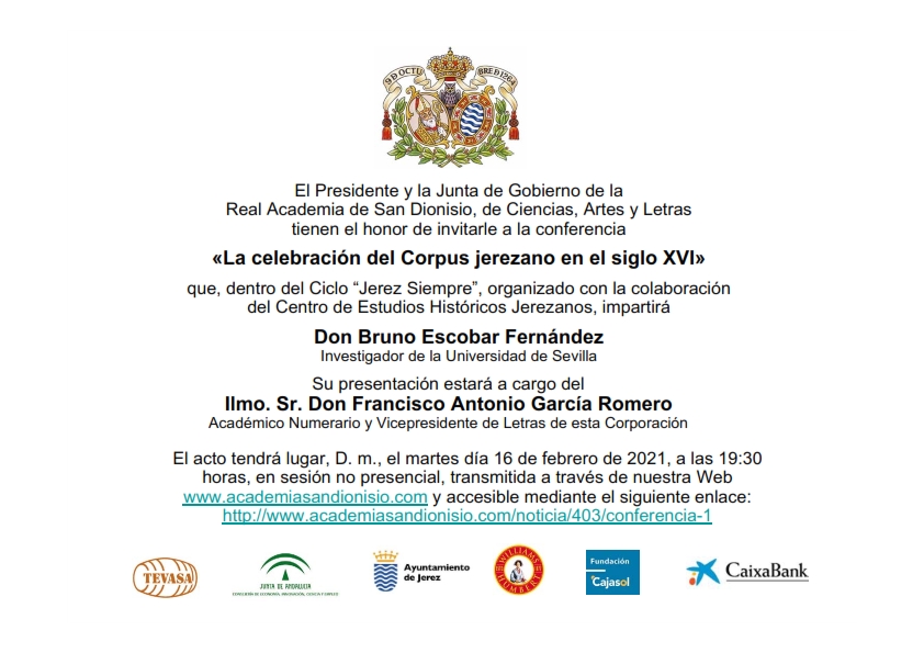 Conferencia: «La celebración del Corpus jerezano en el siglo XVI»