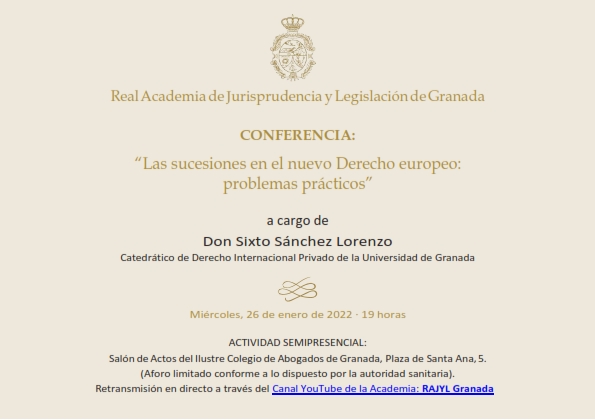 Conferencia: «Las sucesiones en el nuevo Derecho europeo: problemas prácticos»