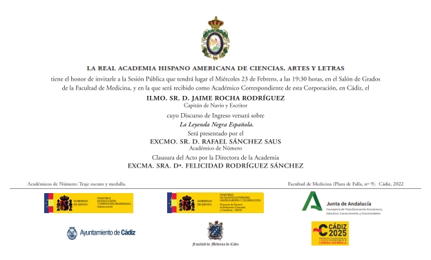 Recepción como Académico Correspondiente del Ilmo. Sr. D. Jaime Rocha Rodríguez