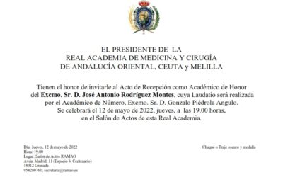 Recepción como Académico de Honor del Excmo. Sr. D. José Antonio Rodríguez Montes