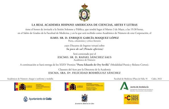 Recepción como Académico de Número del Ilmo. Sr. D. Enrique García-Maiquez López