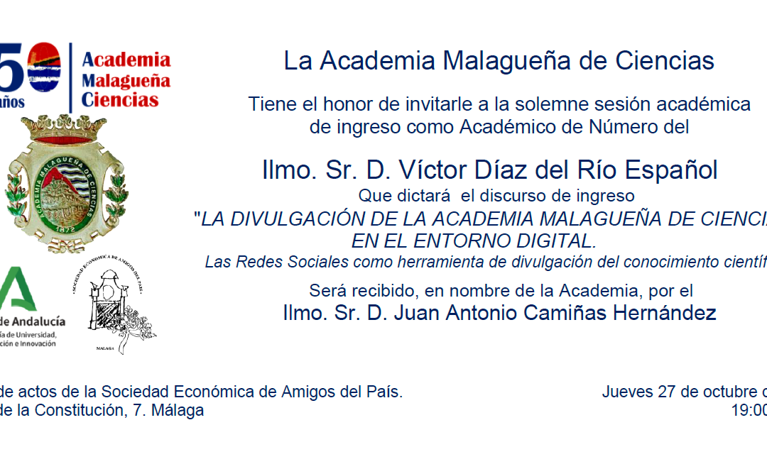 Ingreso como Académico de Número del Ilmo. Sr. D. Víctor Díaz del Río Español