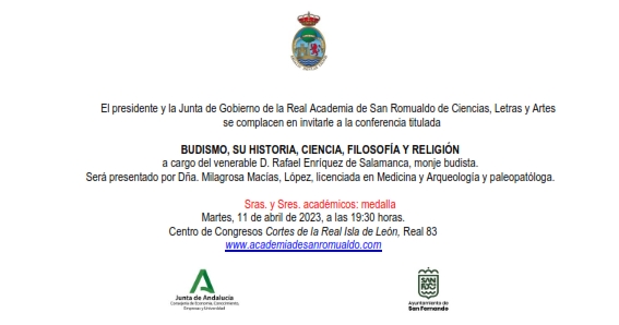 Conferencia: «Budismo, su historia, ciencia, filosofía y religión» por D. Rafael Enríquez Salamanca