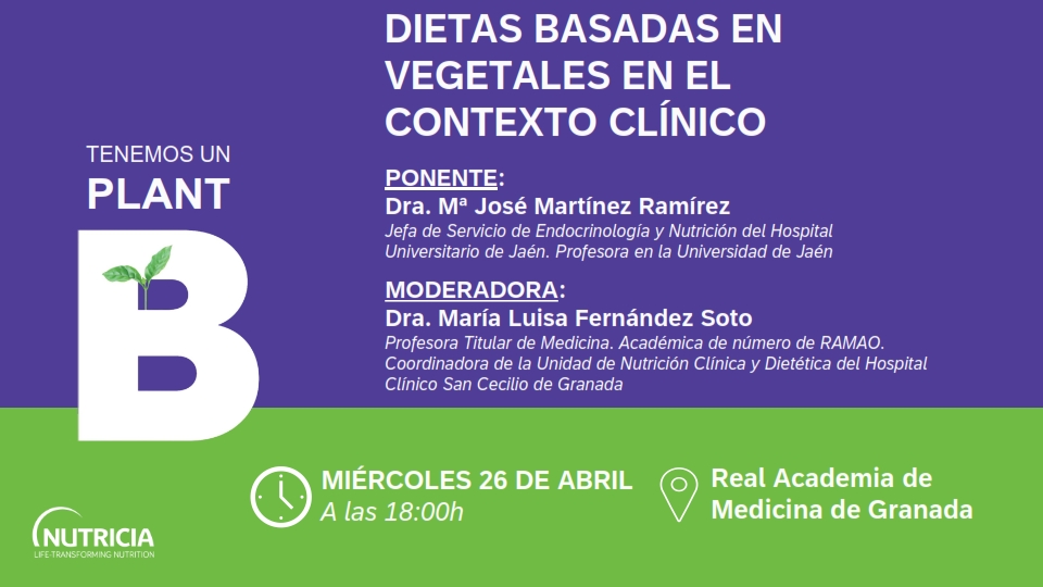 Conferencia: «Dietas basadas en vegetales en el contexto clínico» por la Dra. Mª. José Martínez Ramírez