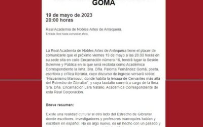Acto de ingreso como Académica Correspondiente de la Ilma. Sra. Dª. Paloma Fernández Goma