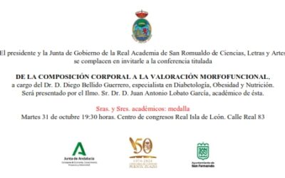 Conferencia: «De la composición corporal a la valoración morfofuncional» a cargo del Dr. D. Diego Bellido Guerrero