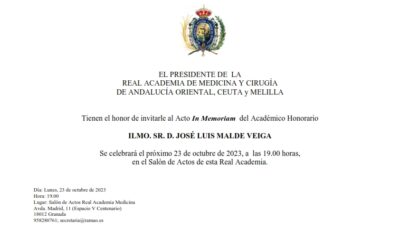 Acto In Memoriam del Académico Honorario Ilmo. Sr. D. José Luis Malde Veiga