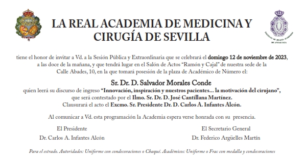 Toma de posesión de Académico de Número del Sr. Dr. D. Salvador Morales Conde