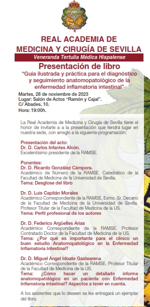 Presentación del libro: «Guía ilustrada y práctica para el diagnóstico y seguimiento anatomopatológico de la enfermedad inflamatoria intestinal»