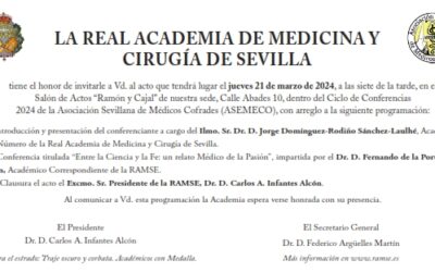 Conferencia: «Entre la Ciencia y la Fe: un relato Médico de la Pasión», impartida por el Dr. D. Fernando de la Portilla de Juan