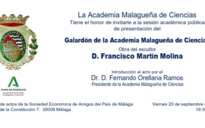 Galardón de la Academia Malagueña de Ciencias obra del escultor D. Francisco Martín Molina