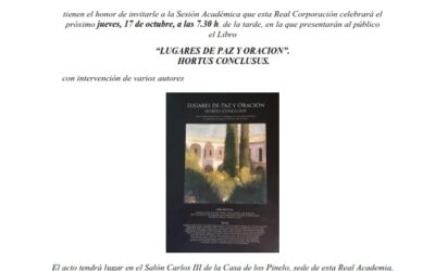 Presentación del libro: «Lugares de paz y oración. Hortus Conclusus»