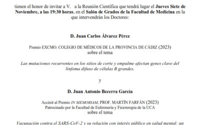 Reunión científica con las intervenciones de D. Juan Carlos Álvarez Pérez y D. Juan Antonio Becerra García