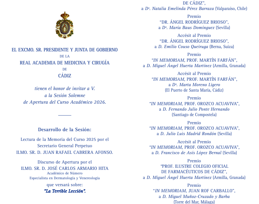 Apertura del Curso Académico 2026
