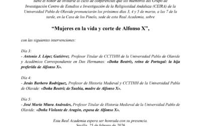 Ciclo de conferencias: «Mujeres en la vida y corte de Alfonso X»